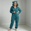 thumbnail image 2 of OGLCCG Girls Fleece Zip Up Jumpsuits Kids Hooded Rompers Long Sleeve Soft Fuzzy Onesie Warm Cute Winter Clothes(Green,5-6 Years), 2 of 6