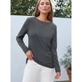 thumbnail image 2 of FUNING  Long Sleeve Shirts for Women Business Casual Tops Fall Fashion Outfits Basic Workout Tees Beach Vacation Clothes 2025, 2 of 6