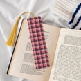 thumbnail image 4 of Kdxio Heart Plaid Print Metal Tassel Bookmarks,Perfect Gift for Art Lovers and Bookworms Metal Bookmarks for Women, 4 of 8