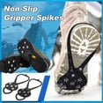thumbnail image 2 of SQDWYGUO Universal Non-Slip Gripper Spikes, Crampons Ice Cleats Traction Snow Grips for Boots Shoes Women Men Kids, Anti Slip Stainless Steel Spikes for Hiking Fishing Walking Climbing,Green,Adult, 2 of 7