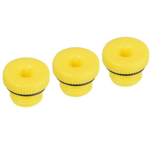 Uxcell M14x1.5 Hold Plugs Plastic Male Threaded Hex Socket End Cap, Yellow 3 Pack