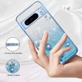 thumbnail image 2 of for Google Pixel 8 Pro Case Clear Glitter Sparkle Aesthetic Google Pixel 8 Pro Phone Case Silicone Soft Flower Shockproof Anti-Scratch Cover Purple Slim (Blue), 2 of 14