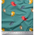 thumbnail image 1 of Soimoi Satin Silk Fabric Bird Clip Art Print Fabric by Yard 42 Inch Wide, 1 of 3