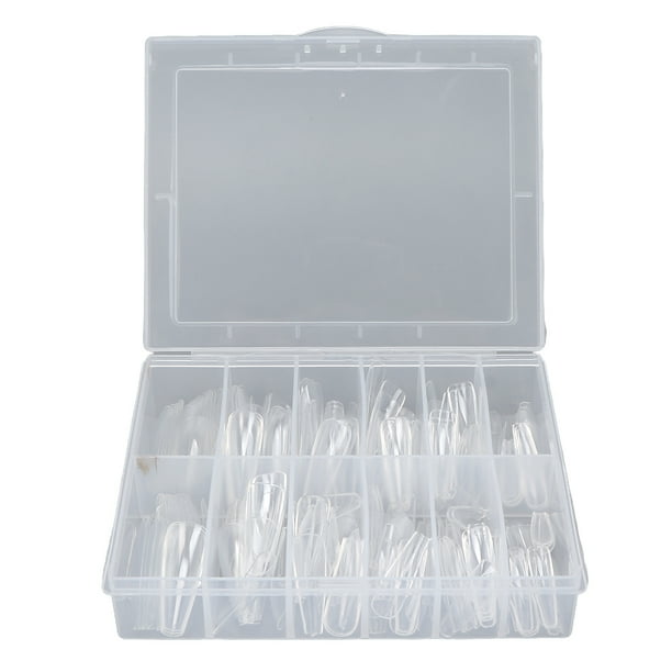240 puntas de uñas postizas artificiales ultrafinas transparentes para extensión de uñas.
