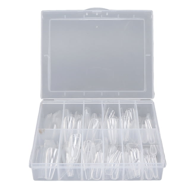 240 puntas de uñas postizas artificiales ultrafinas transparentes para extensión de uñas.