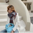 thumbnail image 4 of Womens Plaid Scarf Large Long Blanket Check Wrap Shawl with Tassel, 4 of 5