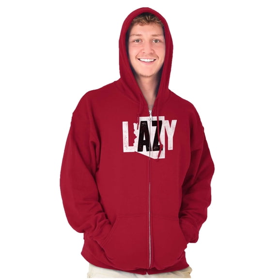 Arizona AZ Lazy Funny State Pride Zip Up Hoodie Men's Women's Brisco Brands S