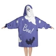 thumbnail image 2 of Halloween Ghost Bat Pattern Blanket Hoodies for Kids 6-13YR Oversize Wearable Blanket Hoodies for Boys Girls Teens, 2 of 7