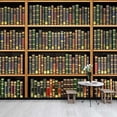 thumbnail image 3 of IDEA4WALL 6pcs Bookshelf Pattern Peel and Stick Wallpaper Removable Wall Murals Large Wall Stickers for Home Decoration, 100"x24", 3 of 5