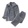 thumbnail image 2 of QLEICOM Mens Pajamas Set,Thermals for Men,Men Pajama Set Long Sleeve Flannel Pajama Sets Soft Woven Plaid 2 Piece Button Down Lounge Set, 2 of 6