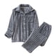 thumbnail image 1 of Kalauyu Mens Flannel Pajamas Set Plaid Pjs Button Down Warm Soft Lounge Sleepwear Tops & Pj Pants with Pockets, 1 of 6