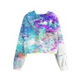thumbnail image 5 of Sweatshirt for Women No Hood Winter Loose Fit Hooded Long Sleeve Mitten- Off the Shoulder Hoody Tie Dye Printed Leisure Cotton Sweatshirts Hoodies(Light Pink,S), 5 of 5