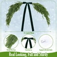 thumbnail image 2 of Grinzy 2.6ft Christmas Mirror Garland Artificial Norfolk Pine Swag for Mirror with Velvet Bow Faux Greenery Garlands Christmas Wreath for Xmas Home Door Mailbox Indoor Fireplace Decor(Dark Green), 2 of 7