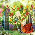 thumbnail image 4 of 11.8 Inch Decorative Garden Stakes  Outdoor Garden Decor  Colorful Flowers  Iron Fence Patio Spring Outdoor Decor for Patio Outside  Yard Decor for Front Door, 4 of 10