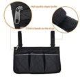 thumbnail image 5 of Bolsa lateral para silla de ruedas, bolsa impermeable para reposabrazos con organizadores de almacenamiento de línea brillante negro para andadores y andadores, 5 of 5