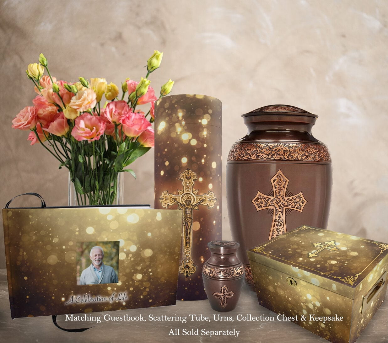 Bronze Cross Urns for Cremation Ashes Large Urn XL or Small Keepsake Urns for Human Ashes & Urns for Human Ashes for Home or Burial Small Urns for Human Ashes