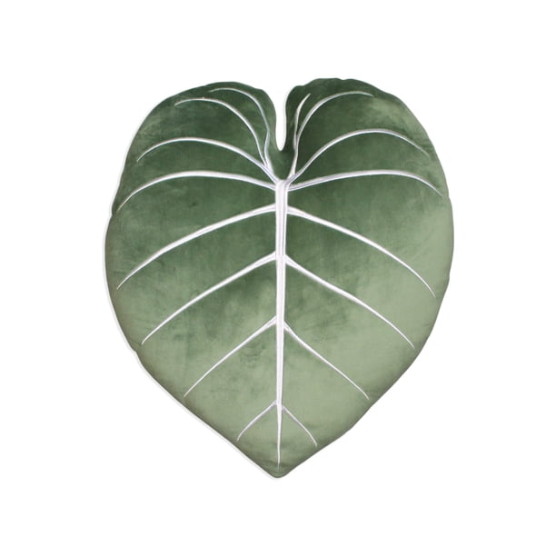 Philodendron Gloriosum Moody Green Leaf Throw Pillow Almohada decorativa para cama con flores y suculentas, ideal para amantes de las plantas, pulgar verde, amigos y familiares, decoración decorativa