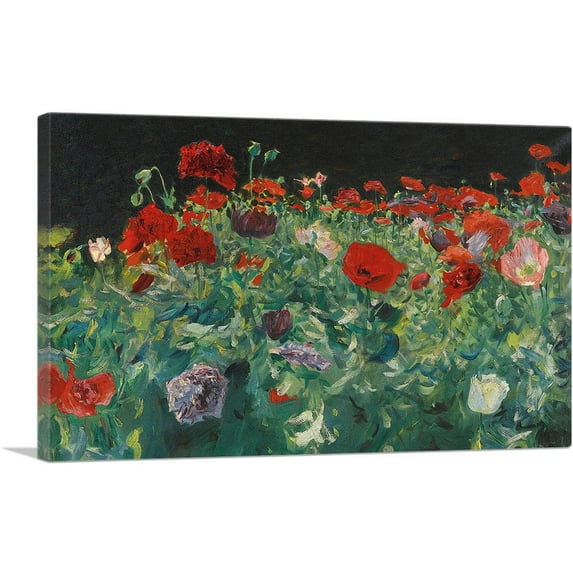 ARTCANVAS Poppies 1886 Canvas Art Print by John Singer Sargent - Size: 26" x 18" (1.50" Deep)