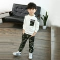 thumbnail image 2 of SYNPOS Toddler Boys Clothes 2T 3T 4T 5T Fall Outfits Baby Sweatshirt & Camouflage Pants Set Kids Winter 2Pcs Sweatsuit, 2 of 5