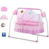 Miumaeov Electric Swing Cradle Automatic Baby Rocker Baby Bassinet Cradle with Music Function (Pink)