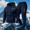 thumbnail image 5 of Men's Sweatpant Sets 2 Piece Hoodie Sweatsuits Love Heart Printed Valentines Day Suits Casual Jogging Outfits (M, Navy #A), 5 of 6