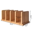thumbnail image 3 of Desk Organizer Mail Organizer Countertop File Sorter, Bamboo Desk File Organizer 4 Slots, Wooden Letter Holder for Envelope Document Storage Ipad, Desktop File Mail Holder for Office & Home, 3 of 6