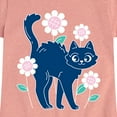 thumbnail image 3 of Instant Message - Cat And Flowers - Toddler And Youth Girls Short Sleeve Graphic T-Shirt, 3 of 6