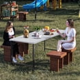 thumbnail image 6 of Uforic 6FT Foldable Table, White HDPP Rectangular Portable Table with Carry Handle for Indoor Outdoor Picnic Party Camping, 6 of 10