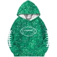 thumbnail image 4 of Cnbwig Oversized Sweatshirts for Women Rugby Printed Sequins Hooded Drop Shoulder Long Sleeve Glitter Pullover with Drawstring Pockets Loungewear Womens Trendy Sweatshirt Green XXXXL, 4 of 5