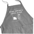 thumbnail image 2 of ApronMen, Funny Aprons For Men - Make America Grate Again - 100% Cotton with Pockets - Gray, 2 of 6