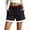 #03 Black 【Mix & Match: Stock Up on Your Favorite Colors】, variant on Women's Casual Cotton Lace Shorts, Elastic Waist Drawstring Loose Comfy Summer Shorts with Pockets, Breathable Lightweight, Tummy Control Flattering Fit, Beach Vacation Daily