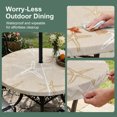 thumbnail image 5 of Round Outdoor Tablecloth with Umbrella Hole and Zipper, Vintage Cream Starfish Tablecloth with Elastic Waterproof, Summer Coastal Beach Marine Life Patio Table Covers for 31" - 35" Pool Tables, 5 of 9