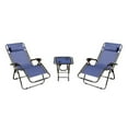 thumbnail image 1 of Mano Patio LF600040-T-B Chaises Zéro Gravité & Table&44; Bleu Marine - Lot de 3, 1 of 1