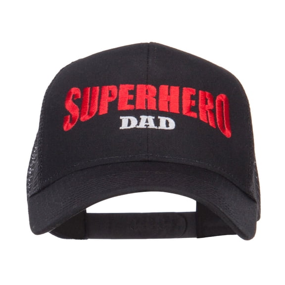 Superhero Dad Letters Embroidered Trucker Cap - Black OSFM