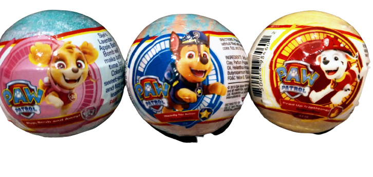Paw Patrol Bath Bombs Set of 3 Characters that are Scented and Fizzy