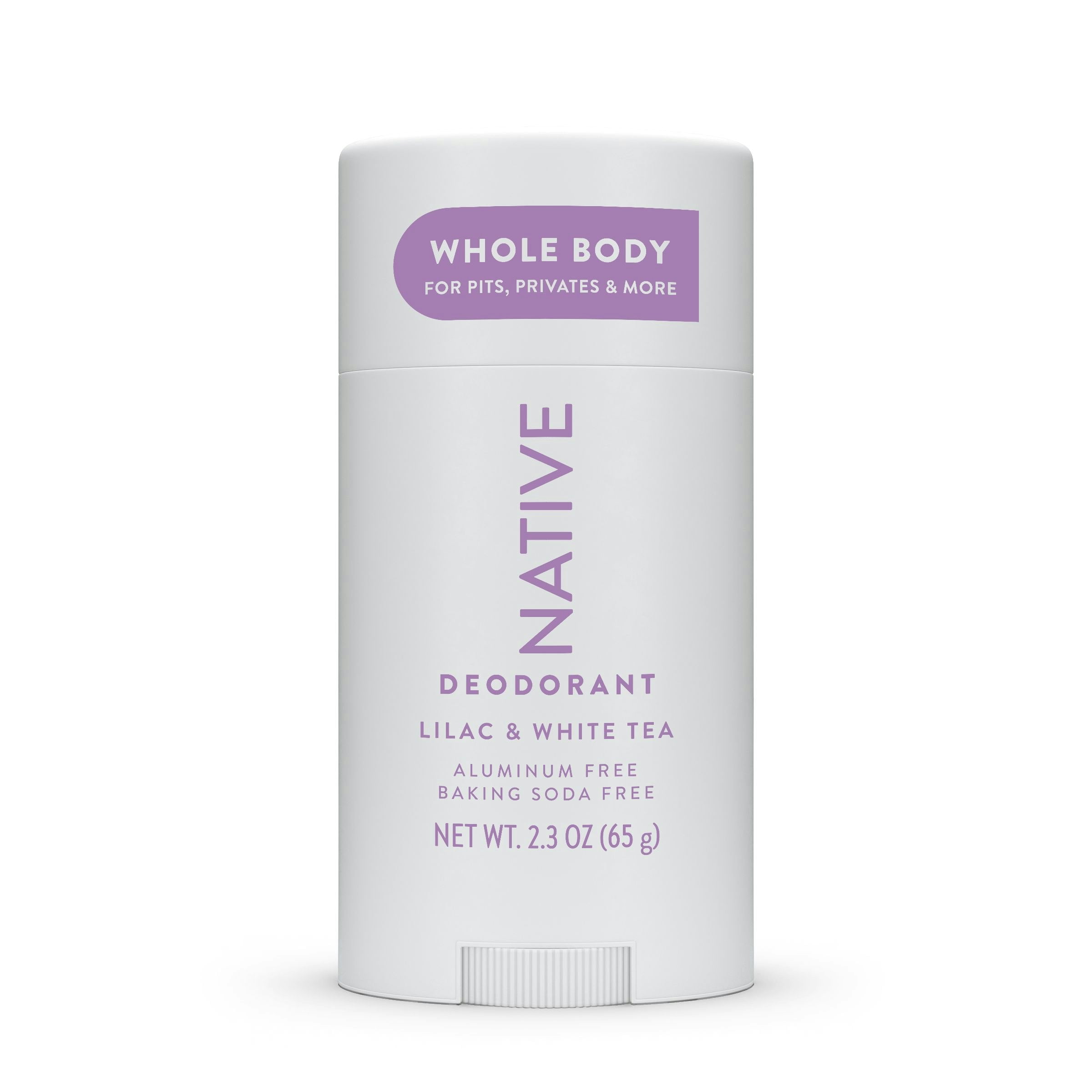 Native Whole Body Deodorant Stick, Lilac & White Tea, Aluminum Free, for Women and Men, 2.3 oz