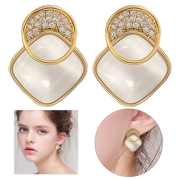 FcBaudy Earrings for Women, Gifts for Women Eyes Earrings Diamonds Compact Earrings Women's Jewelry Gift pearl earrings