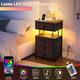thumbnail image 3 of Mesita de Noche con estación de Carga USB y Enchufe - Buros para recamara - Mesa de Noche con 4 cajones - Mesa Auxiliar con luz led Ajustable., 3 of 7