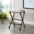 thumbnail image 3 of Uttermost Firth 28" Coastal Iron and Fabric Counter Stool in Beige and Natural, 3 of 7