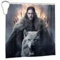 thumbnail image 3 of Cortina de ducha Jon Snow, impermeable, de poliéster, lavable, decorativa, con 12 ganchos, 182,88 x 182,88 cm, de hierro, 3 of 8