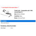 thumbnail image 2 of Trunk Lock - Compatible with 1980 Lincoln Mark VI, 2 of 2