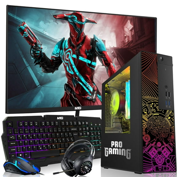 Restored TechMagnet Desktop Computer PC-Core i5,32GB ARGB RAM,1TB SSD,GT-1030 Graphics,27 inch Monitor with RGB Keyboard with AI-Enabled Copilot Key,Mouse and RGB Headphone,Windows11 Pro