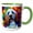 Green/White, variant on 3drose, Funny Goldendoodle Dog Portrait. Digital Painting Gift for Everyone, 11oz Two-tone Black Mug