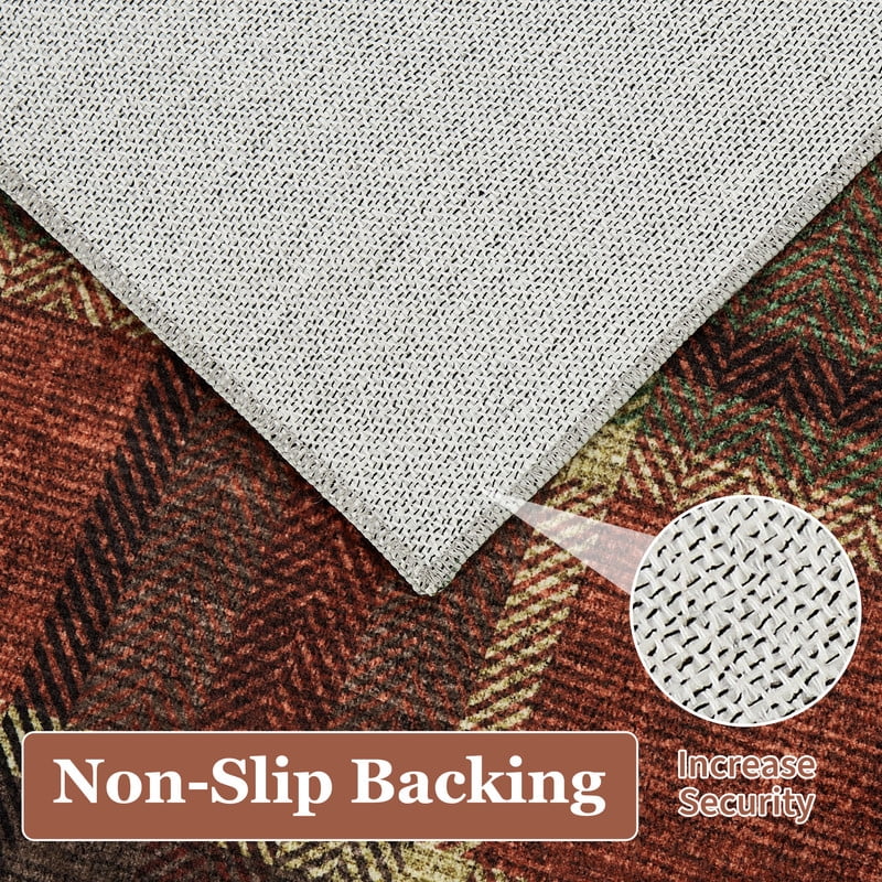9'x12' Modern Washable Area Rugs for Living Room Tartan Ultra Soft Rug for Bedroom Farmhouse Non Slip Throw Rugs for Home Office