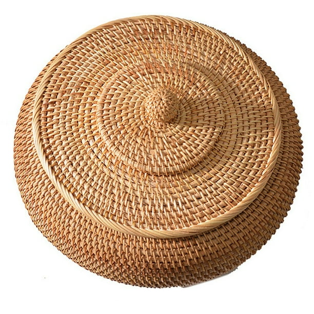 Rattan Boxes with Lid HandWoven MultiPurpose Wicker Tray with Durable