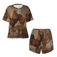 thumbnail image 4 of Picia Oil Painting Chicken And Duck Pajamas Sets for Women Soft Short-Sleeved Pjs with Lounge Shorts Two Piece Sleepwear-X-Large, 4 of 9