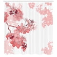 thumbnail image 3 of Ambesonne Almond Blossom Shower Curtain, Flower in Blossom, 69"Wx84"L, Coral Dark Coral, 3 of 3