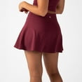 thumbnail image 3 of YITTY Active Women's UltraLuxe High-Waist Tennis Skirt with Built-in Shorts, Athleisure, 4-Way-Stretch, Built-in Shorts, Burgundy, 3X, 3 of 7