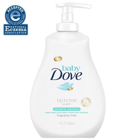 (2 Pack) Baby Dove Sensitive Moisture Wash, 13 oz (Best Natural Baby Wash)