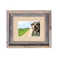 thumbnail image 3 of Rustic Barnwood Picture Frames – Reclaimed Wood Photo Frames – Wood Frame with Mat for Wall & Tabletop Display – Made in USA, Weathered Gray, 11x14 matted to display a 8x10, Burlap Mat, 3 of 7